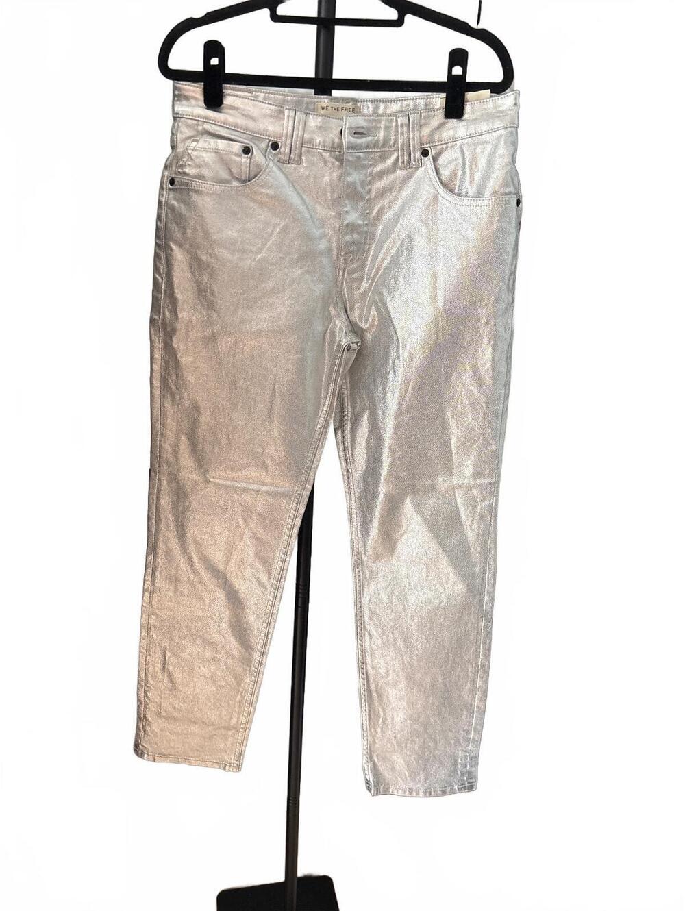 #FP042 NWOT We The Free Oracle Metallic Jeans, Size 31